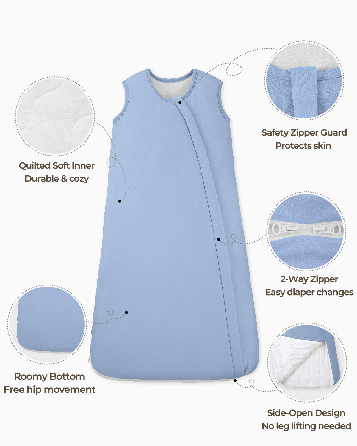 Bamboo Sleep Sack, 1.0 TOG-Blue