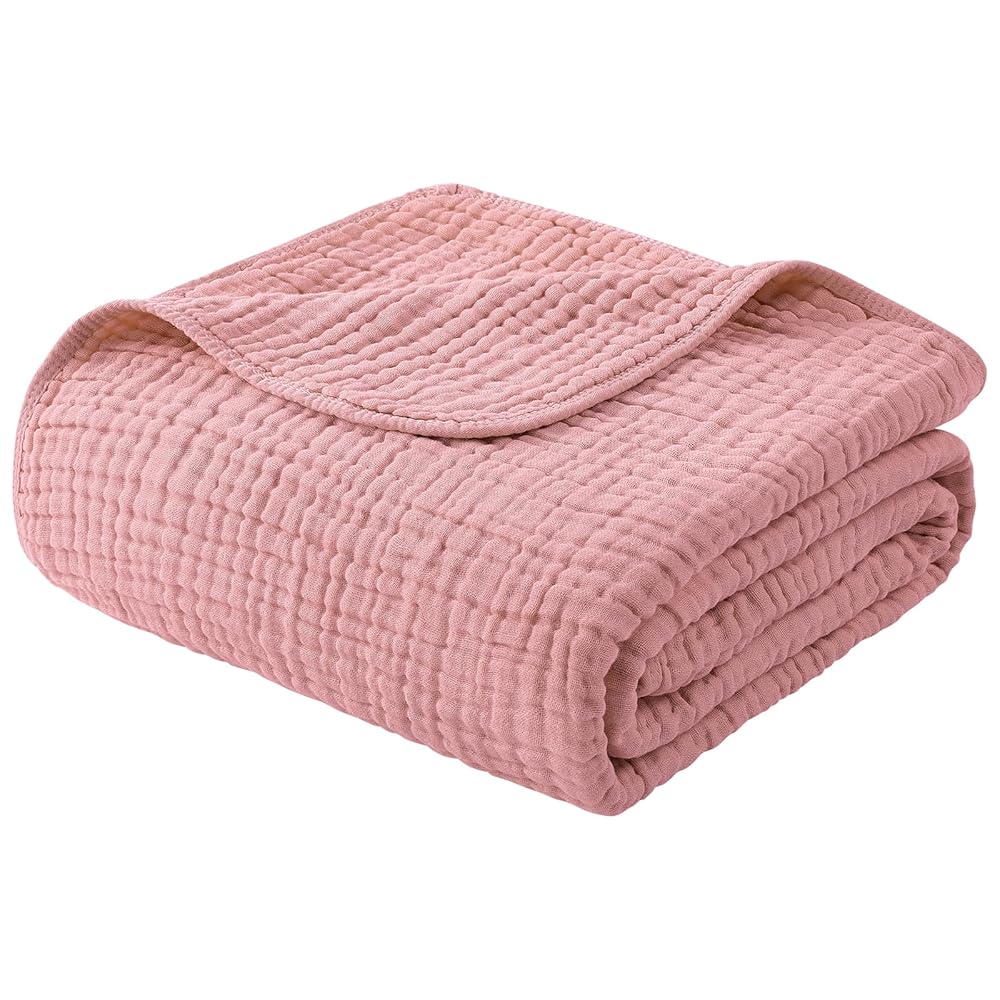 Yoofoss Muslin Blanket 100% Cotton Throw Summer Blanket Large 50" x 60" for Bed Couch 6-Layer Gauze Blanket for Adults Lightweight and Breathable (Copy)