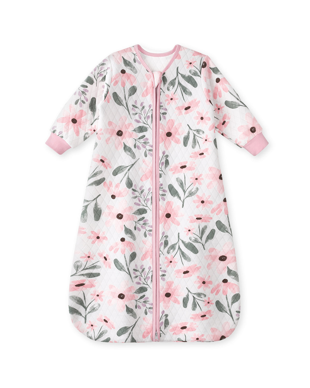 Air-Layer Baby Sleep Sack, 1.0 TOG, Long Sleeve, 1 Pack-Pink Flowers