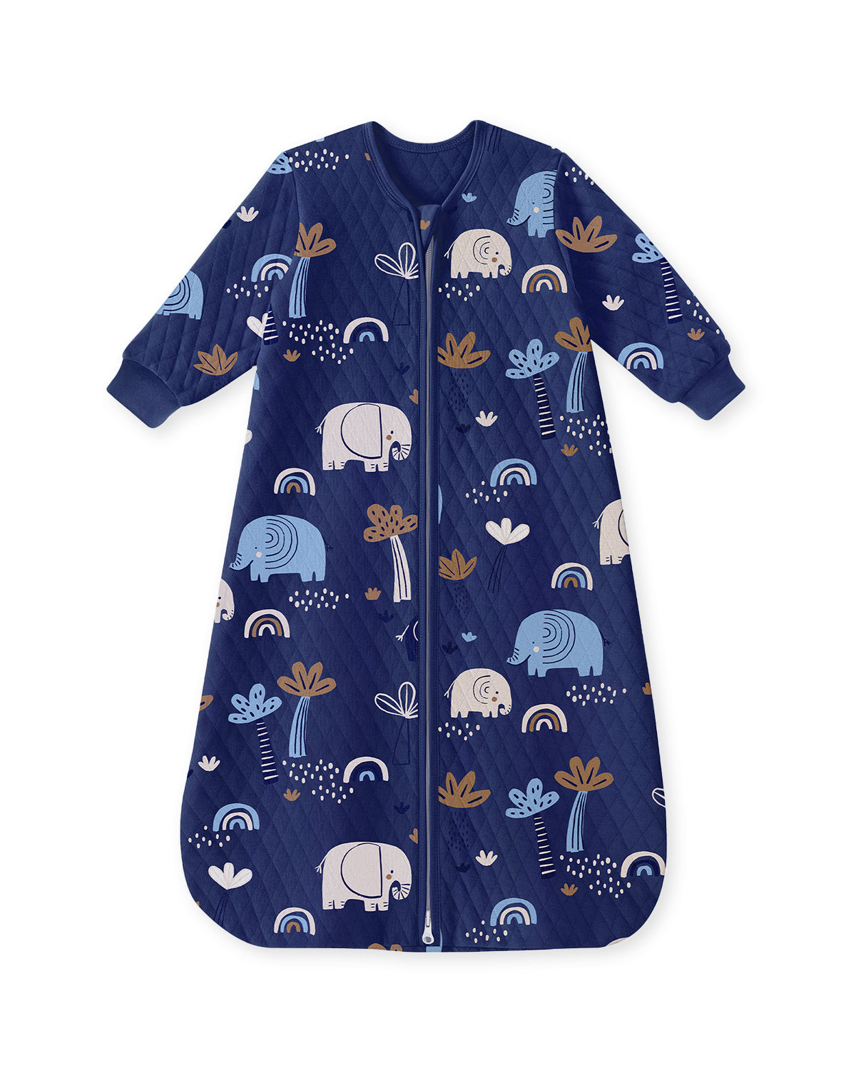 Air-Layer Baby Sleep Sack, 1.0 TOG, Long Sleeve, 1 Pack-Dark Blue Elephant