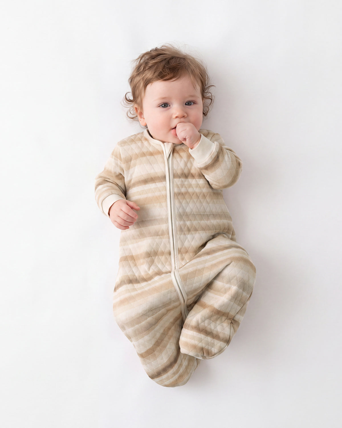 Air-Layer Baby Sleep Sack, 1.0 TOG, Long Sleeve, 1 Pack-Brown Stripes