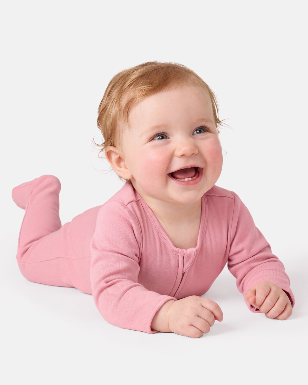 Bamboo Footed Baby Pajamas, Long Sleeve, 3 Pack-Pink&Brown&Beige