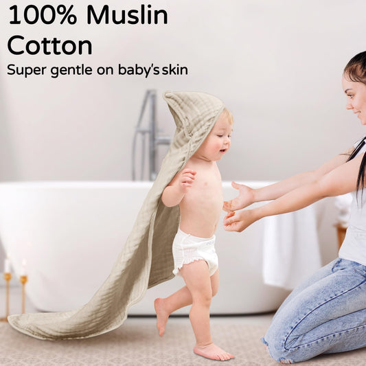 Large Hooded Baby Towels Apricot