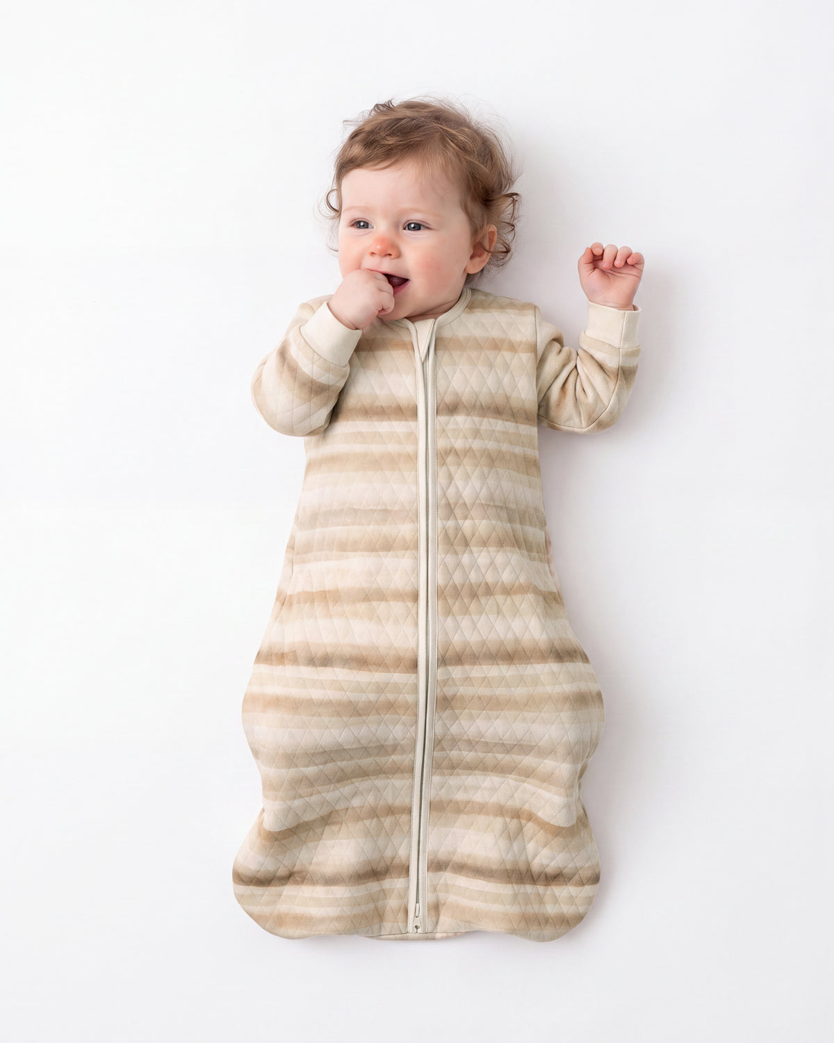 Air-Layer Baby Sleep Sack, 1.0 TOG, Long Sleeve, 1 Pack-Brown Stripes