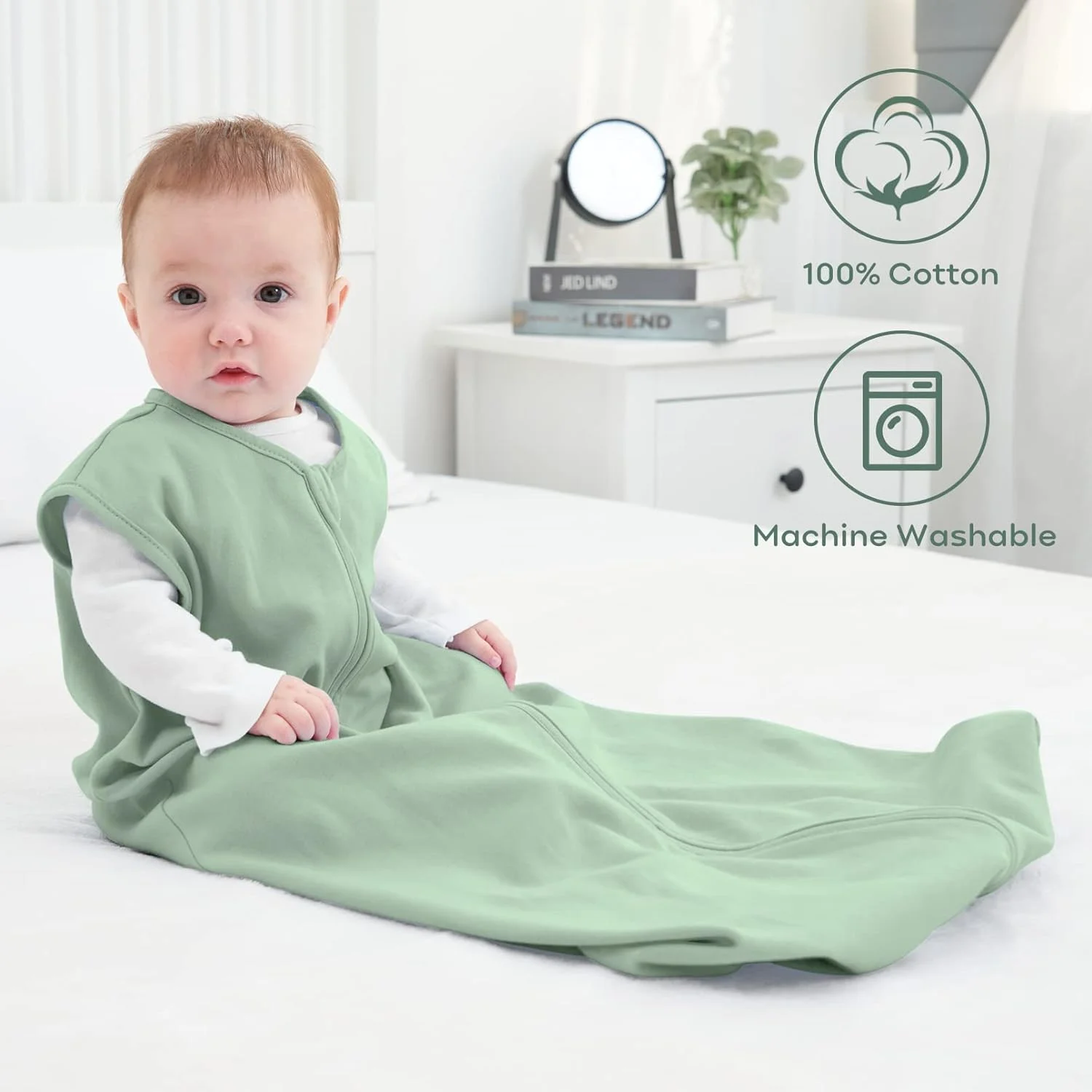 Sleep Sack Green Gray Pink, 3 Pack, 0-6 Months