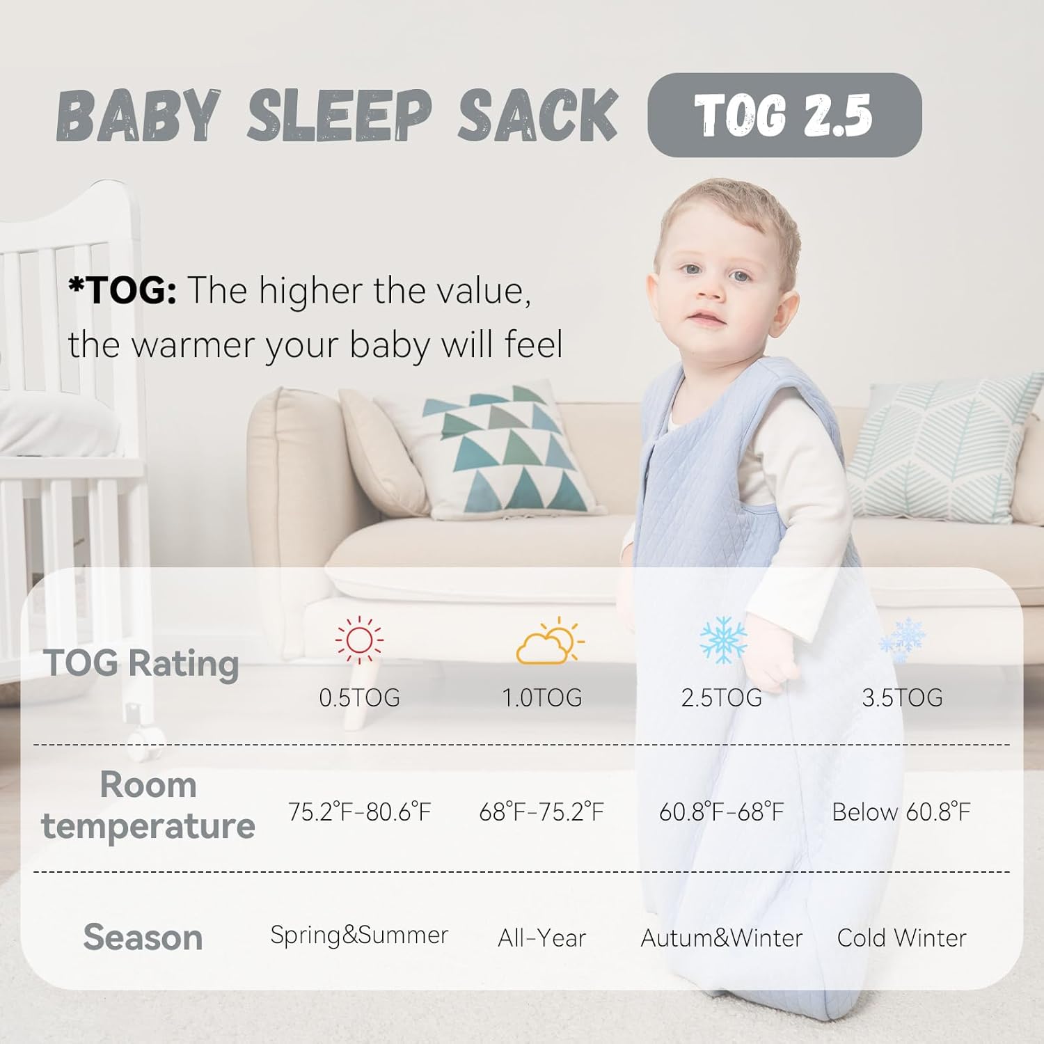 Sleep Sack Blue in TOG 2.5