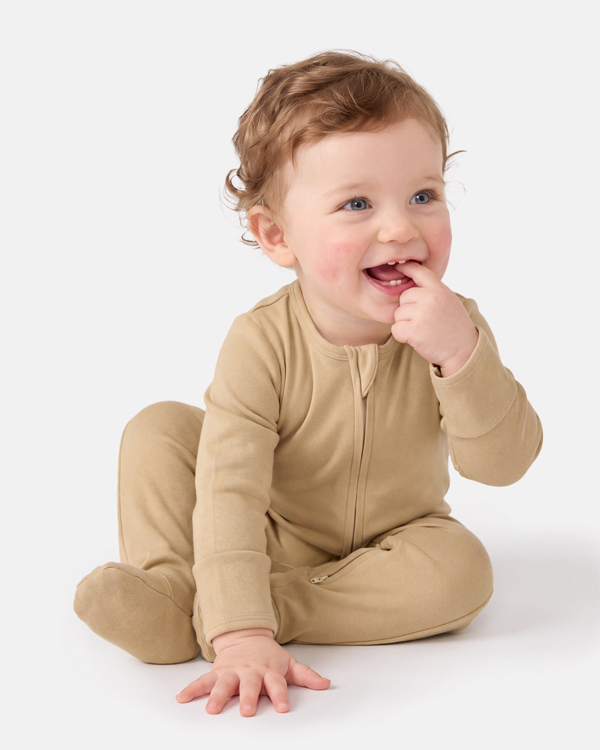 Bamboo Footed Baby Pajamas, Long Sleeve, 3 Pack-Gradient Brown