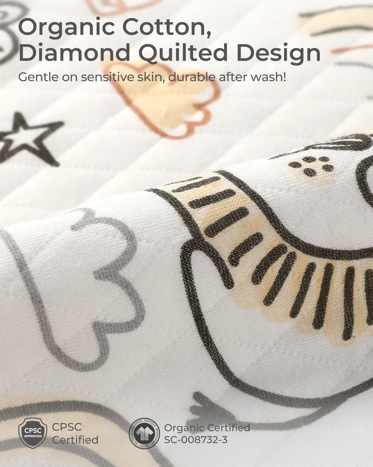 Air-Layer Baby Sleep Sack, 1.0 TOG, Long Sleeve, 1 Pack-Brown Giraffe
