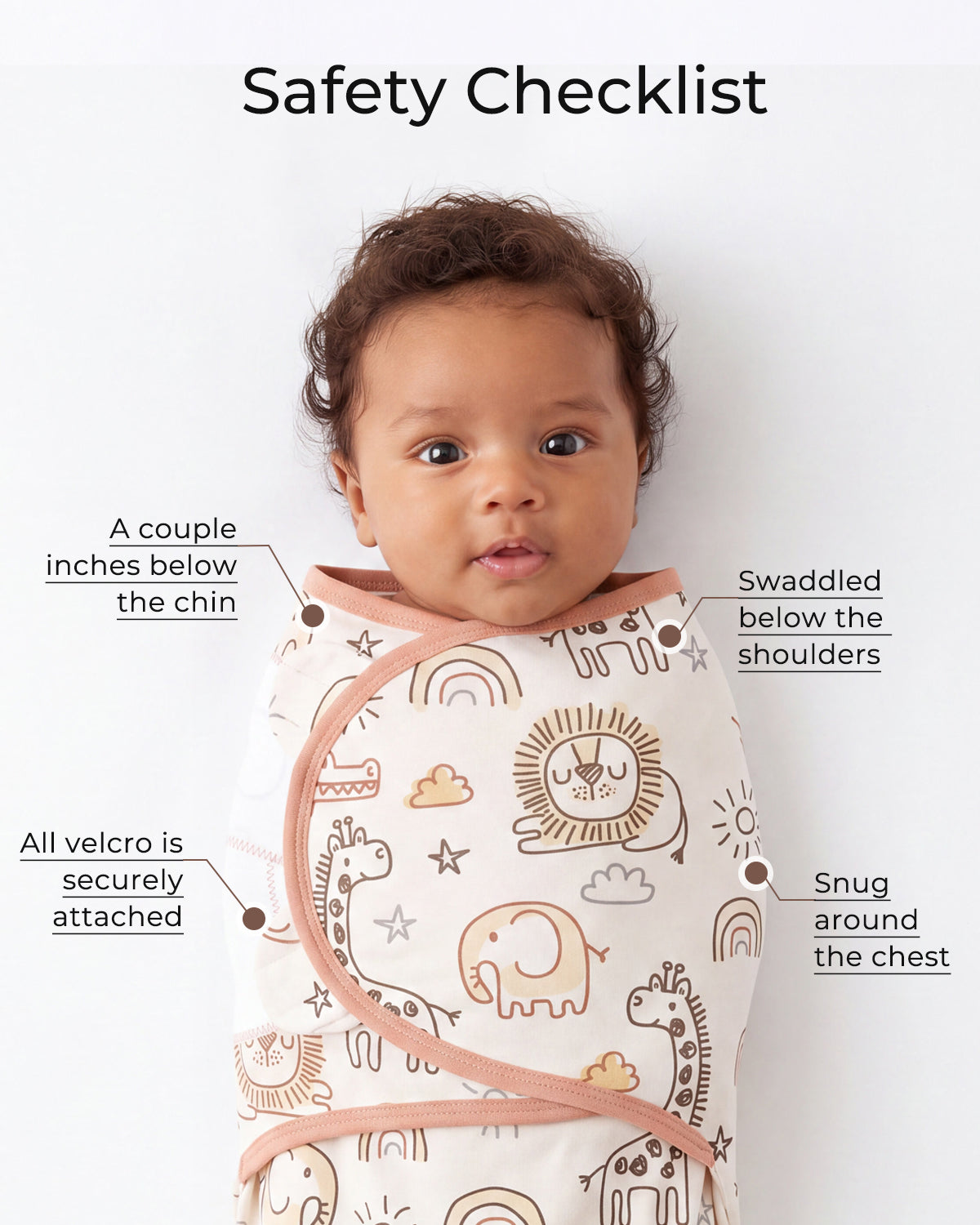 3 Pack Baby Swaddles for Newborns 100% Organic Cotton in Tog 0.5