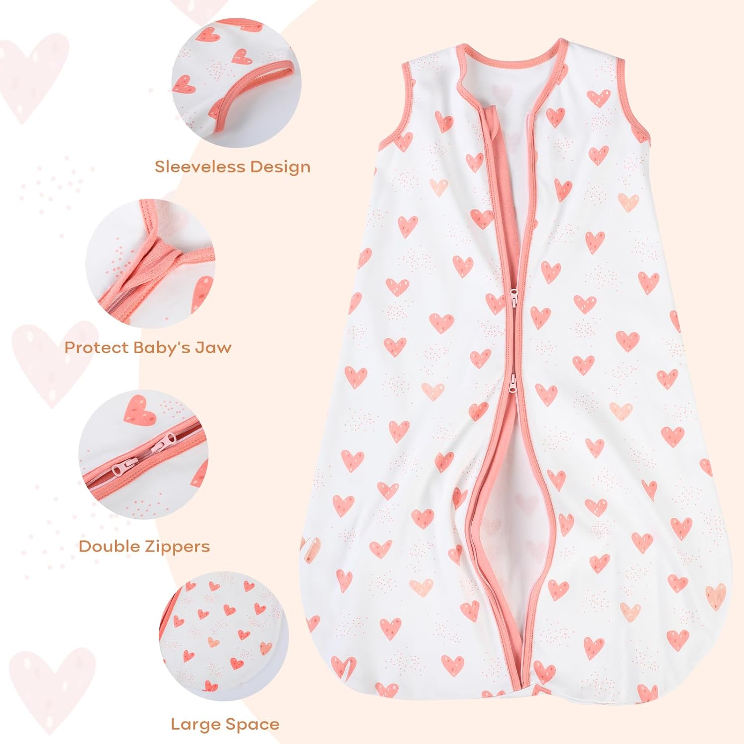 Sleep Sack Pink, 3 Pack, 0-6 Months