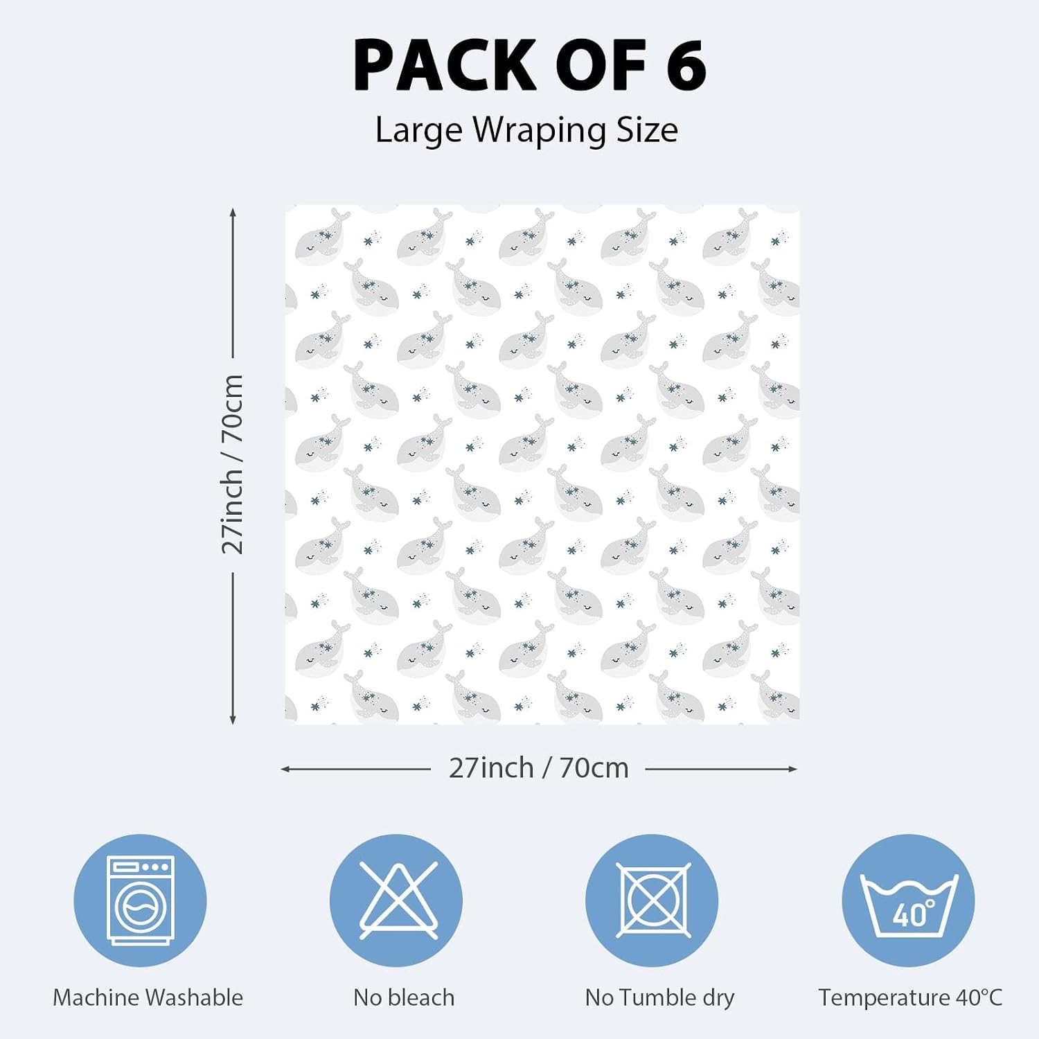 Muslin Cloths for Baby Muslin Squares 6 Pack Large 70 x 70cm