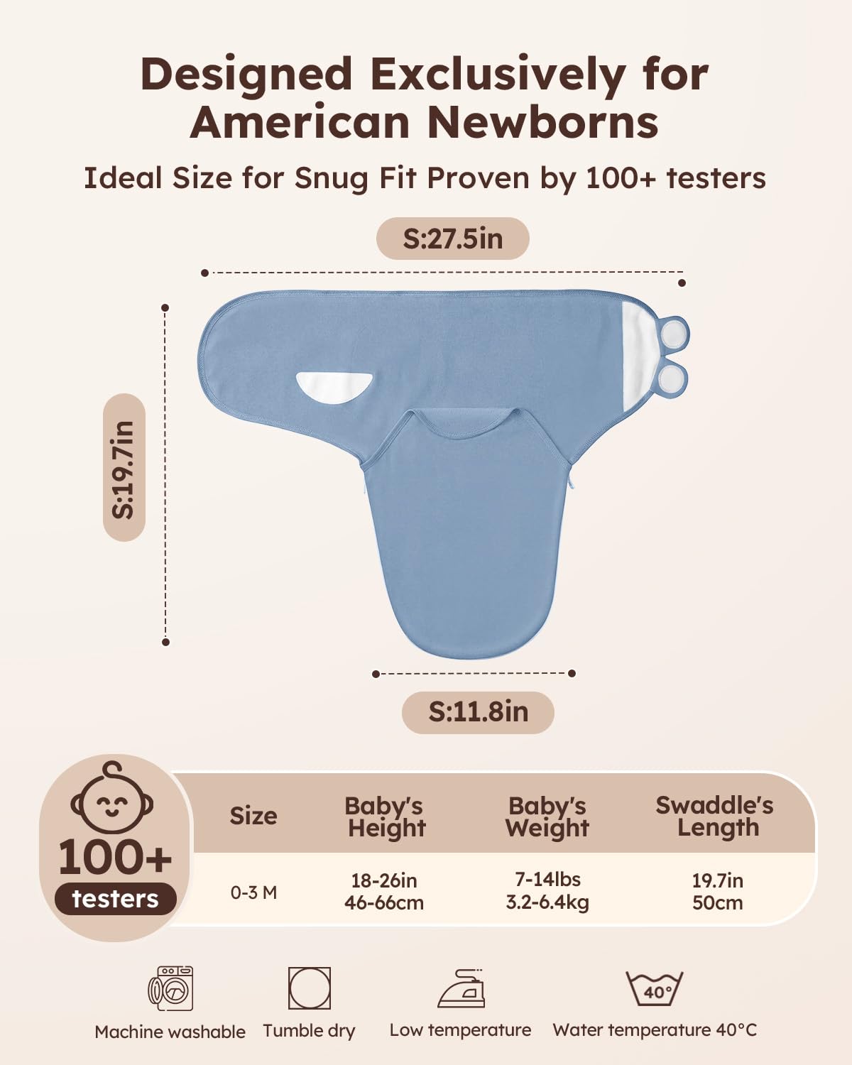 Cotton Baby Swaddle Wraps, 3-Pack