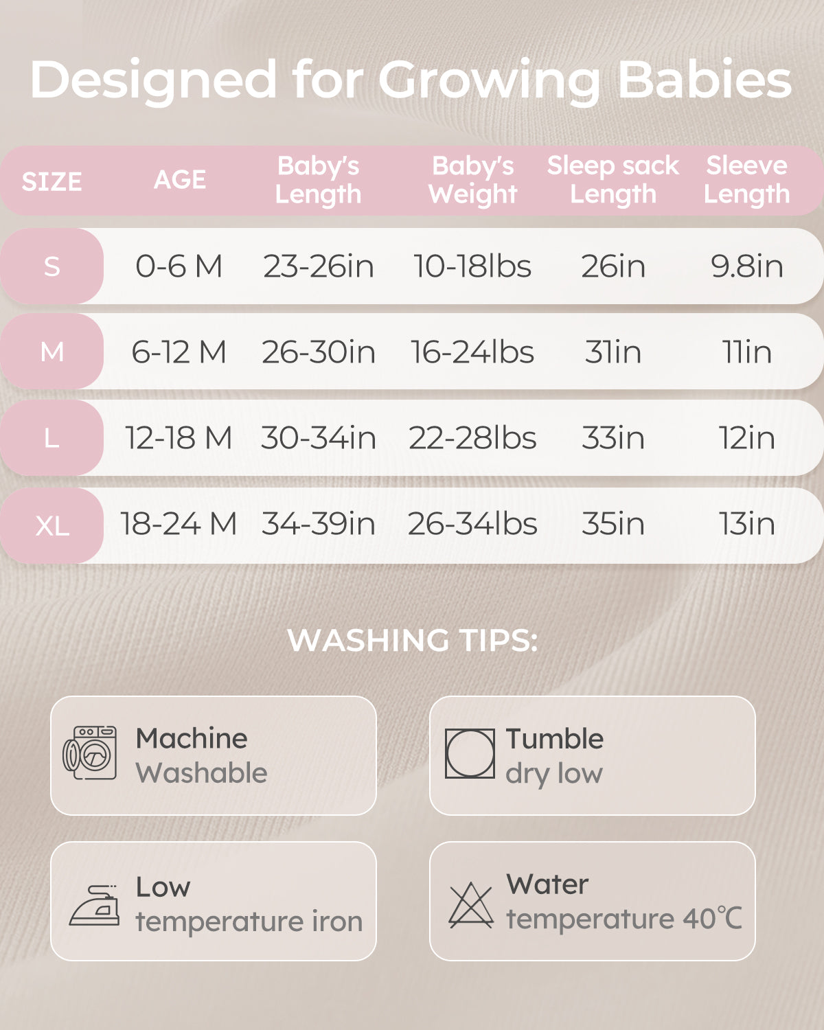 Air-Layer Baby Sleep Sack, 1.0 TOG, Long Sleeve, 1 Pack-Pink Bow