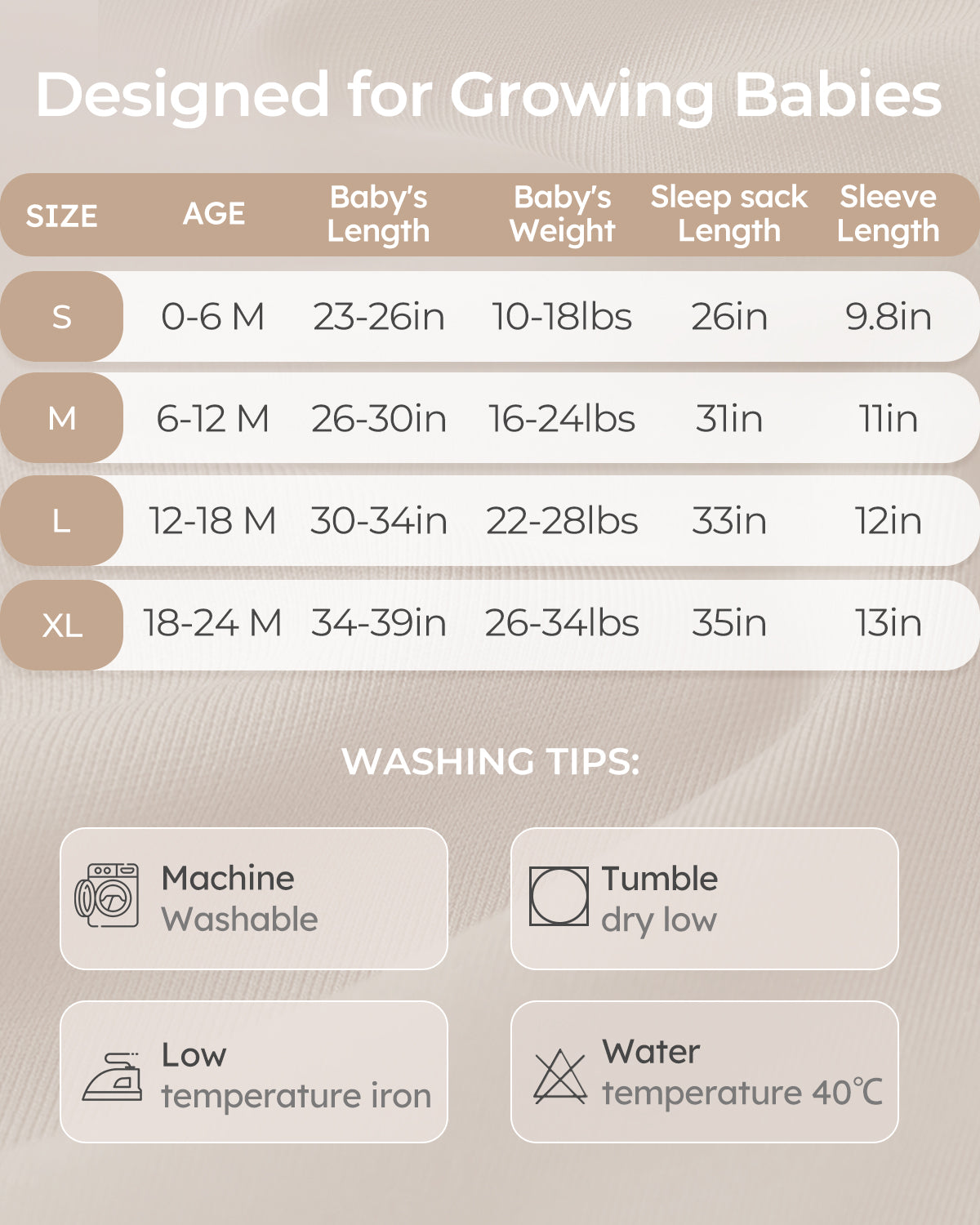 Air-Layer Baby Sleep Sack, 1.0 TOG, Long Sleeve, 1 Pack-Brown Stripes