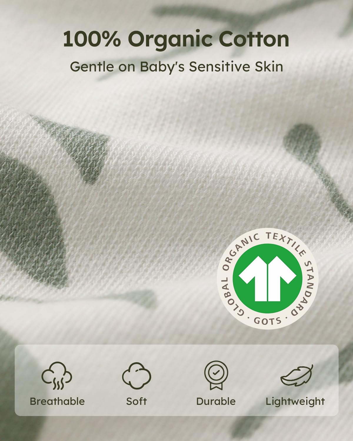 Sleep Sack Green Leaf, 3 Pack, 0-6 Months