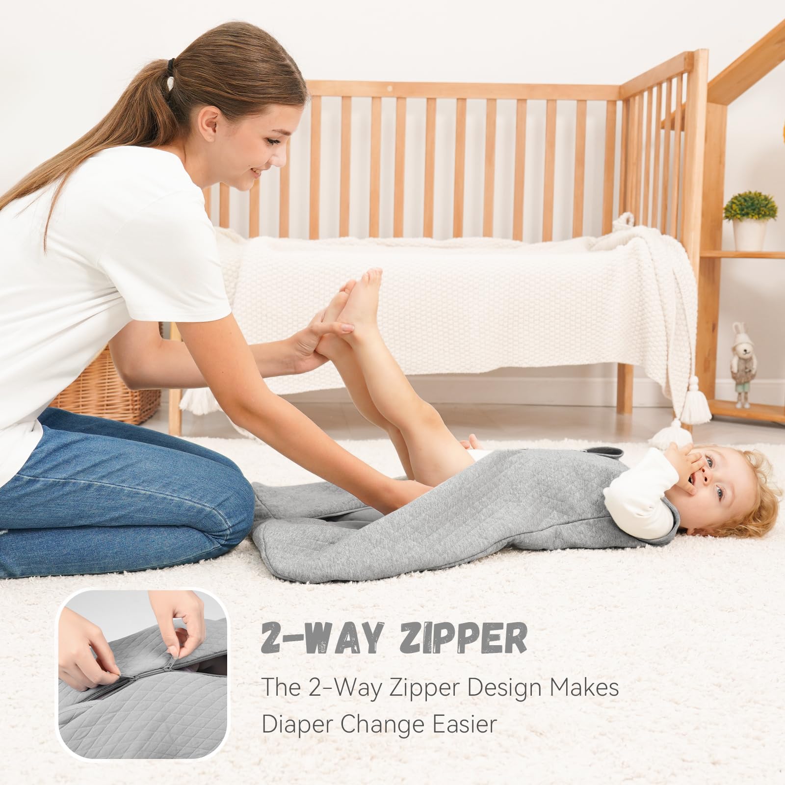 Sleep Sack Gray in Tog 2.5