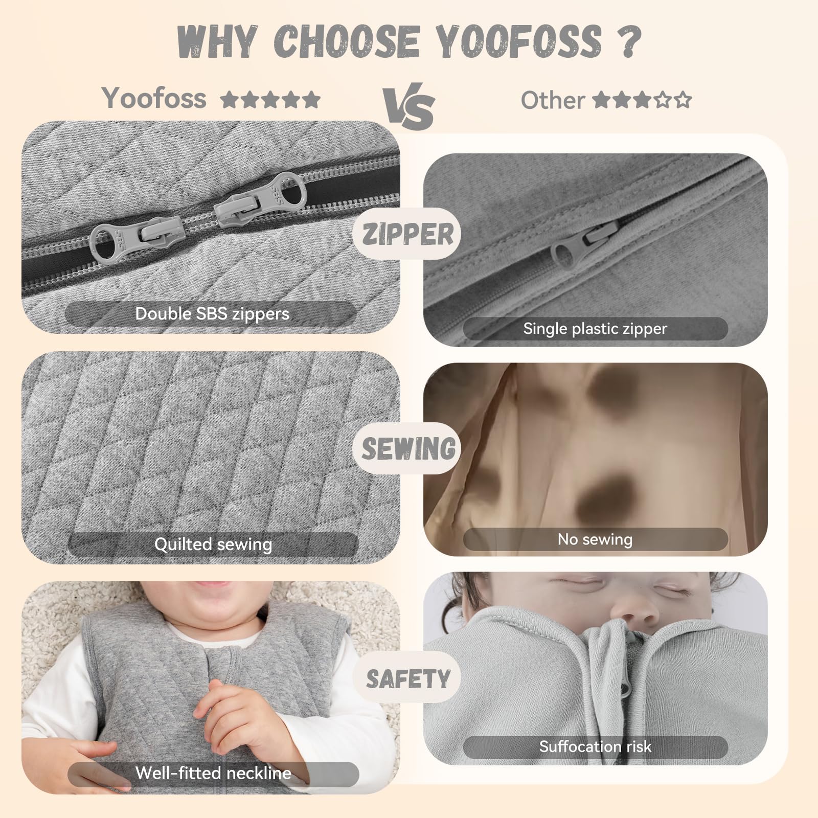 Sleep Sack Gray in Tog 2.5