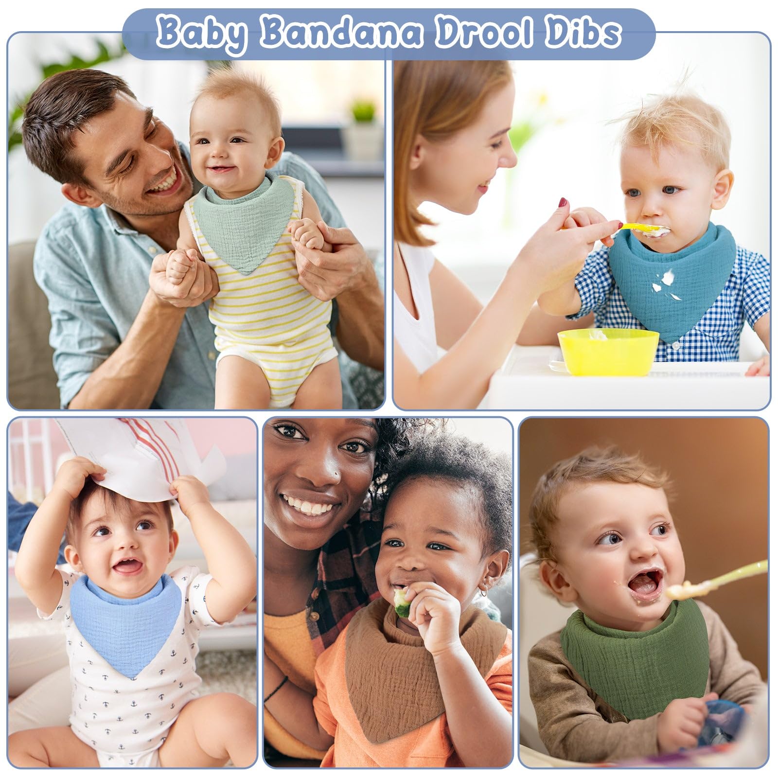 Baby Bibs Multi-color 10 Pack