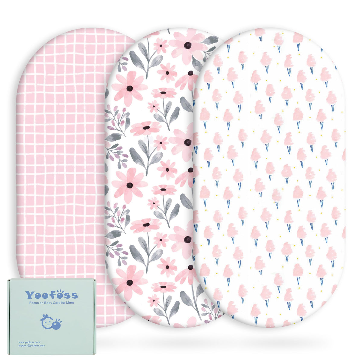 Bassinet Sheets Multi-color, 3 Pack
