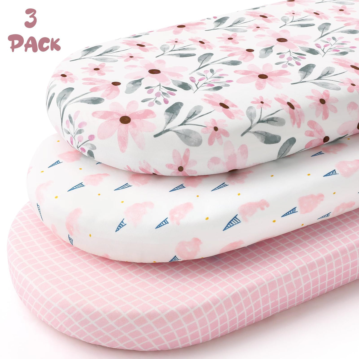 Bassinet Sheets Multi-color, 3 Pack