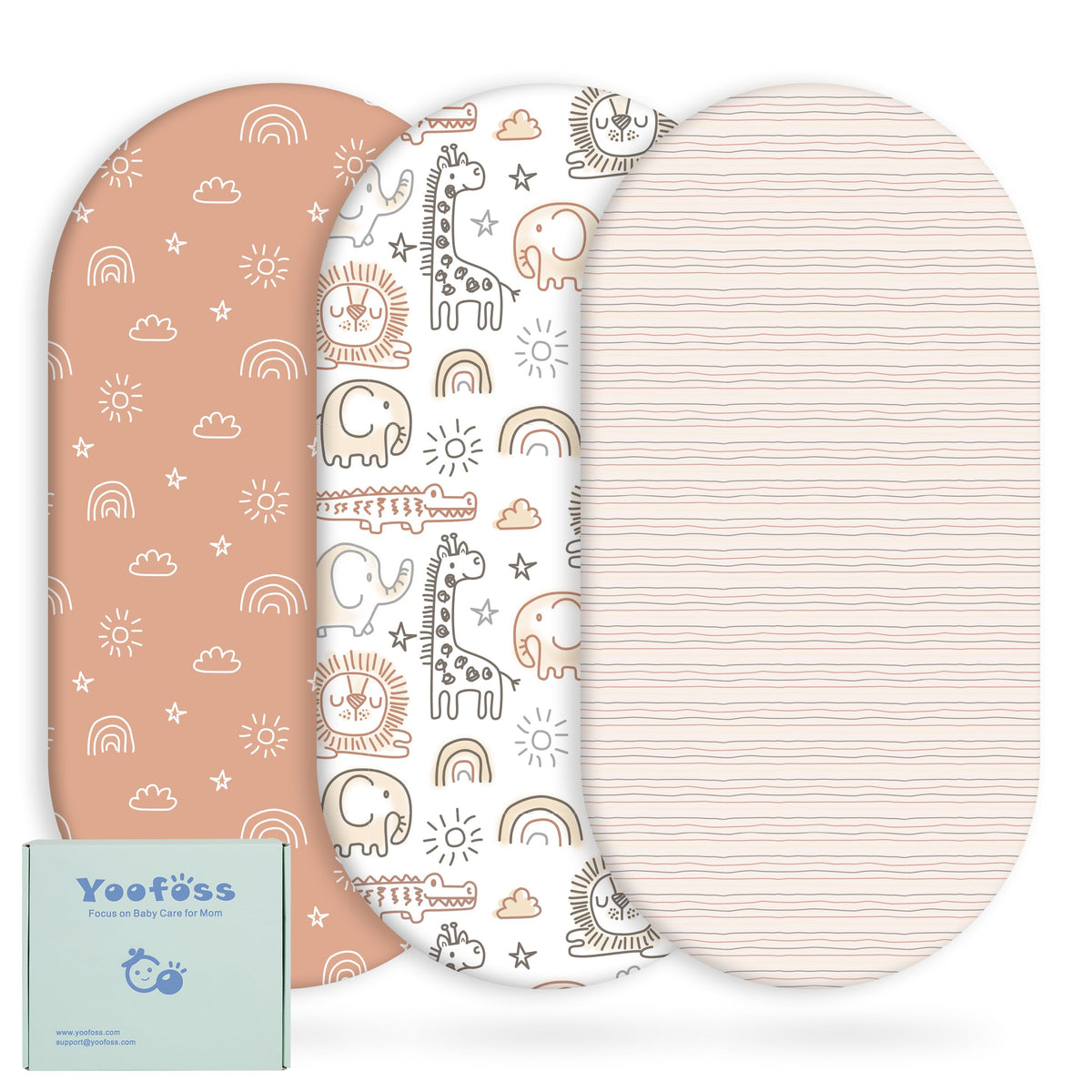 Bassinet Sheets Multi-color, 3 Pack