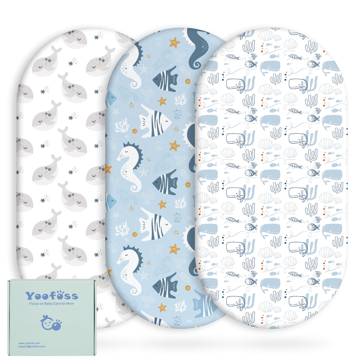 Bassinet Sheets Multi-color, 3 Pack