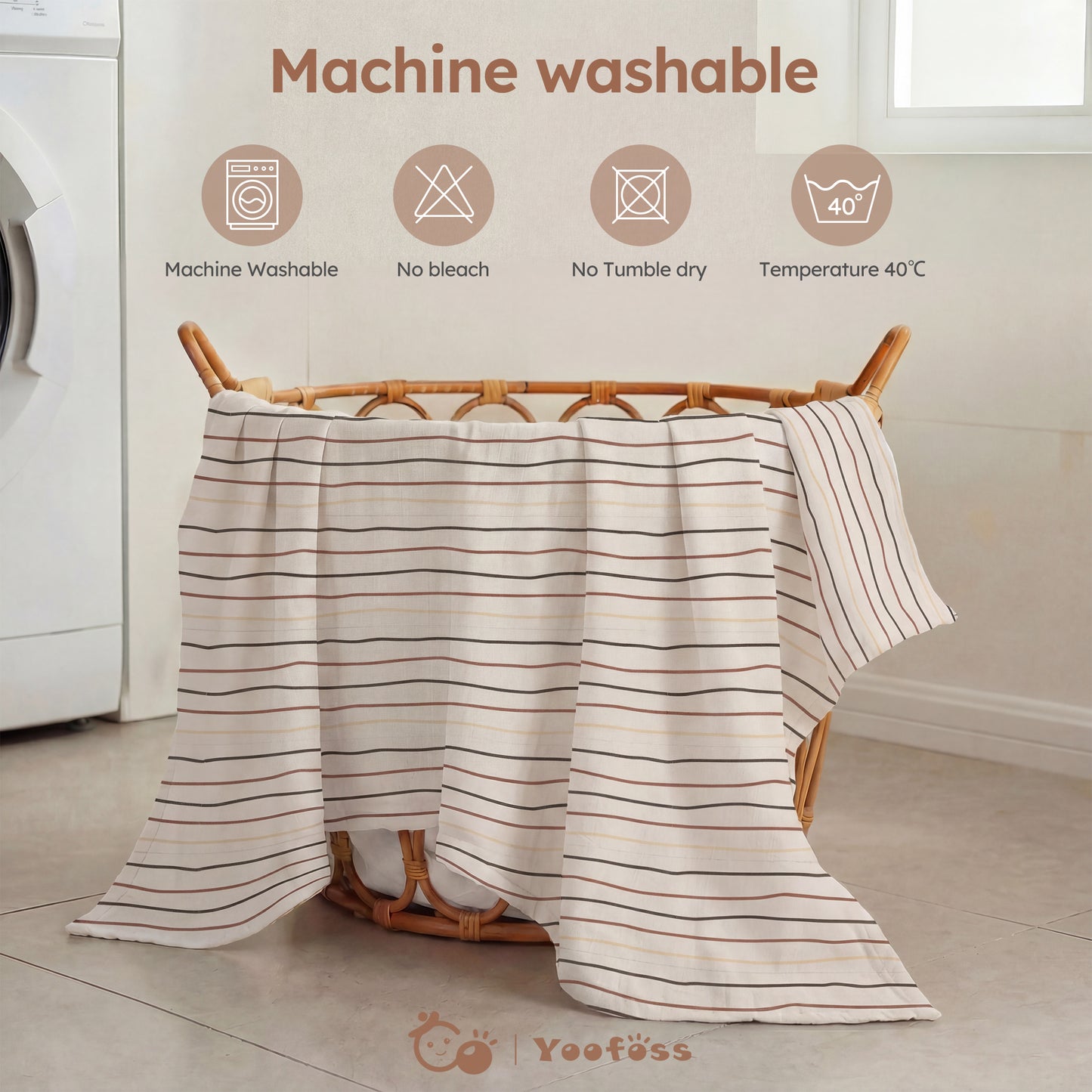 YOOFOSS Muslin Swaddle Blankets, Organic Baby Blankets, 47x47 Inches Receiving Blanket for Baby Boys, Girls and Neutral, Baby Essentials for Newborns Soft Breathable (Copy) (Copy) (Copy)