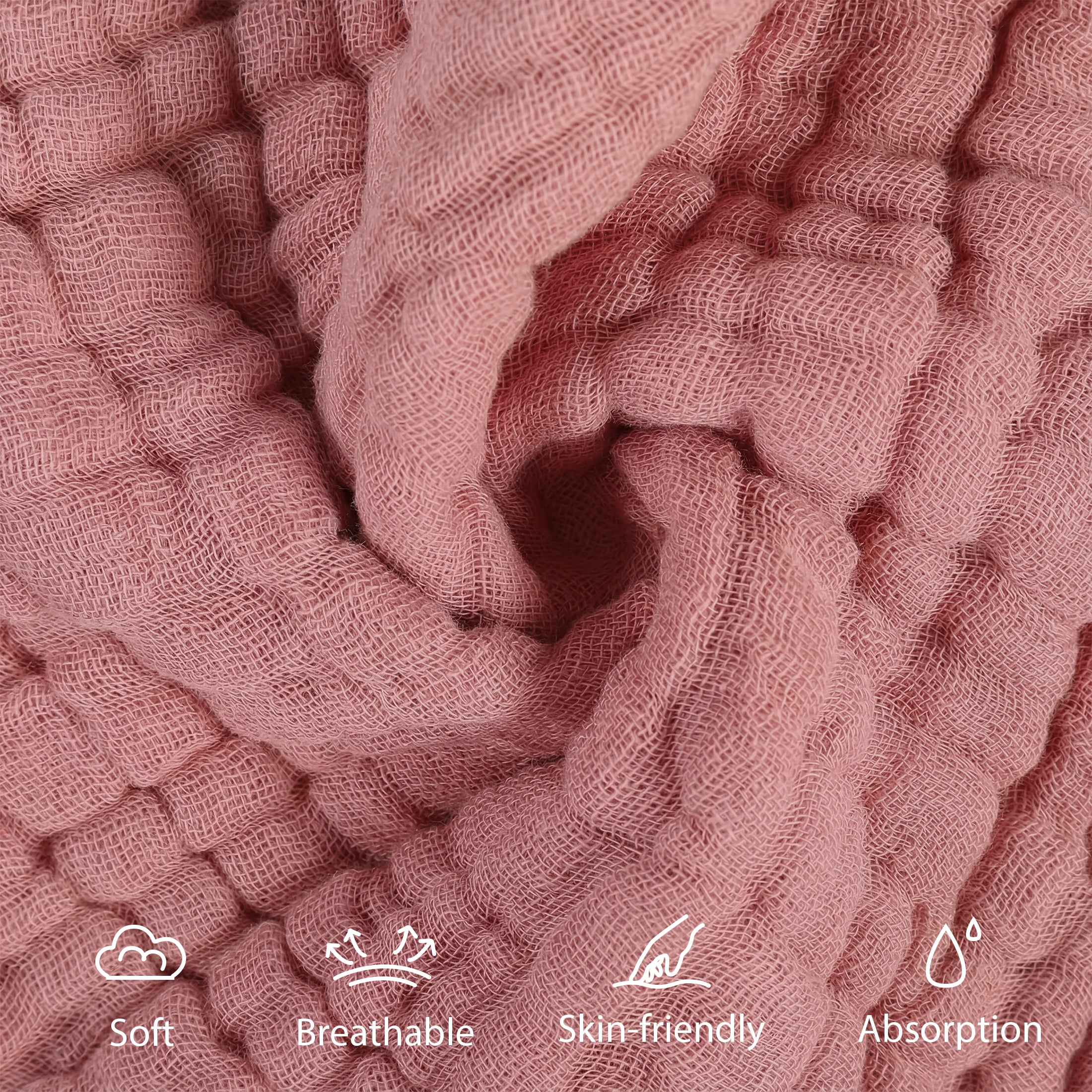 YOOFOSS Muslin Burp Cloths 100% Organic Cotton Baby Face towels 12 Pack Baby Washcloths for Showering 12"x12" Soft and Absorbent Baby Towels