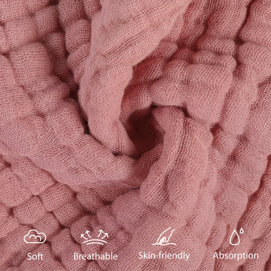 YOOFOSS Muslin Burp Cloths 100% Organic Cotton Baby Face towels 12 Pack Baby Washcloths for Showering 12"x12" Soft and Absorbent Baby Towels