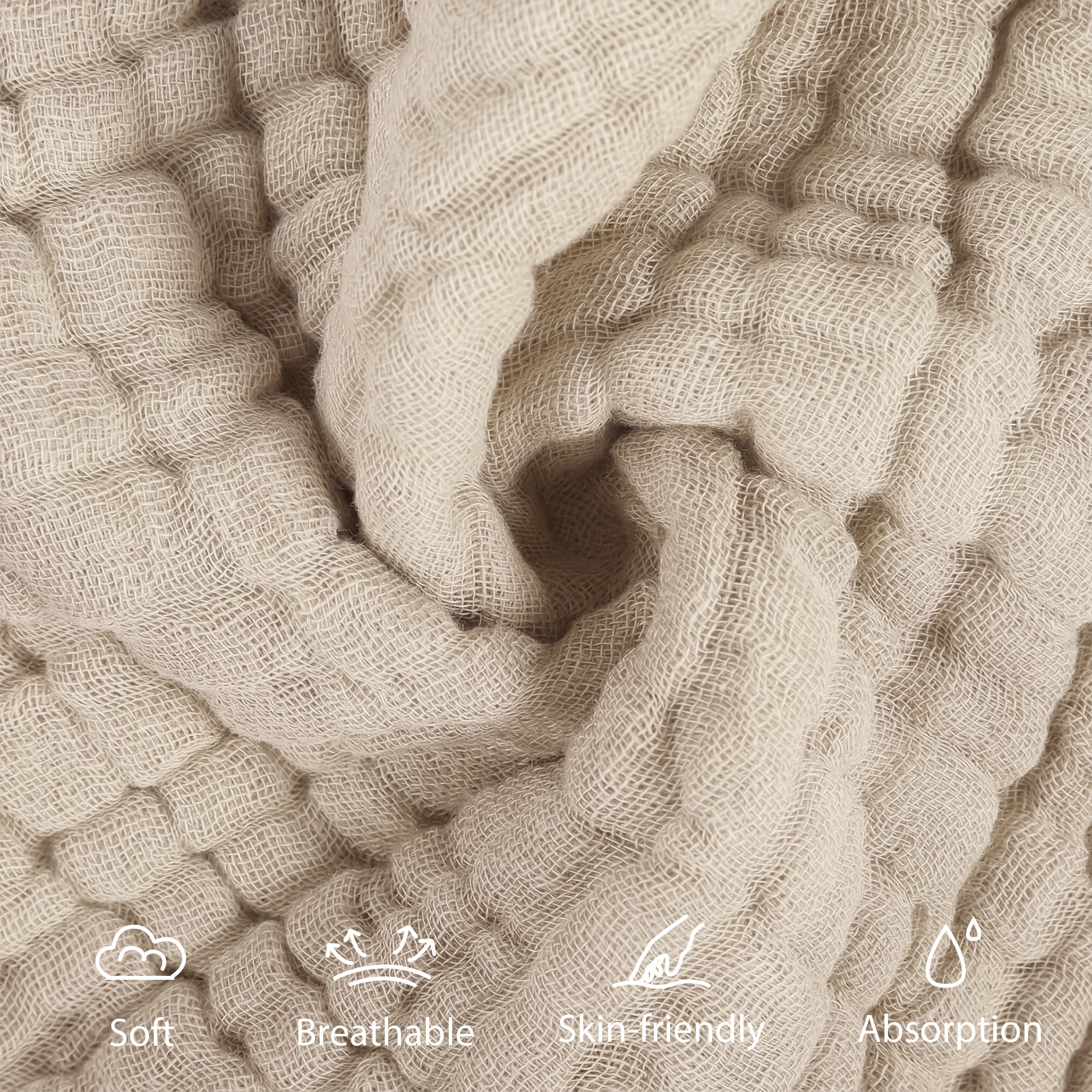 YOOFOSS Muslin Burp Cloths 100% Organic Cotton Baby Face towels 12 Pack Baby Washcloths for Showering 12"x12" Soft and Absorbent Baby Towels (Copy)