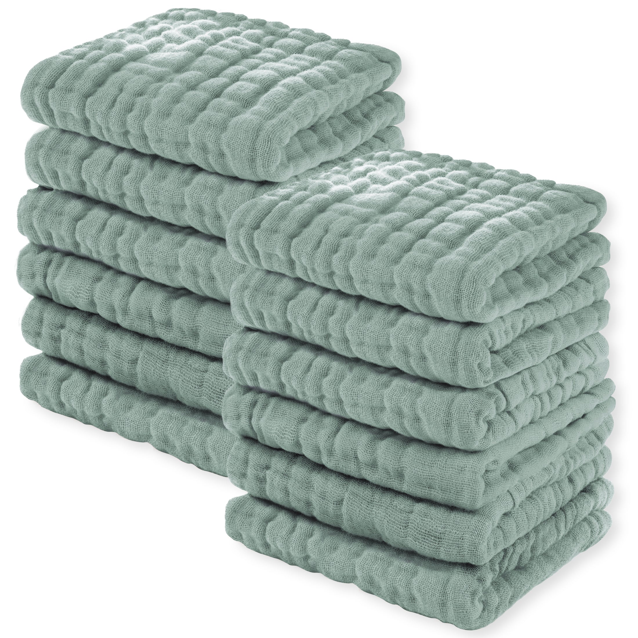 YOOFOSS Muslin Burp Cloths 100% Organic Cotton Baby Face towels 12 Pack Baby Washcloths for Showering 12"x12" Soft and Absorbent Baby Towels (Copy) (Copy)