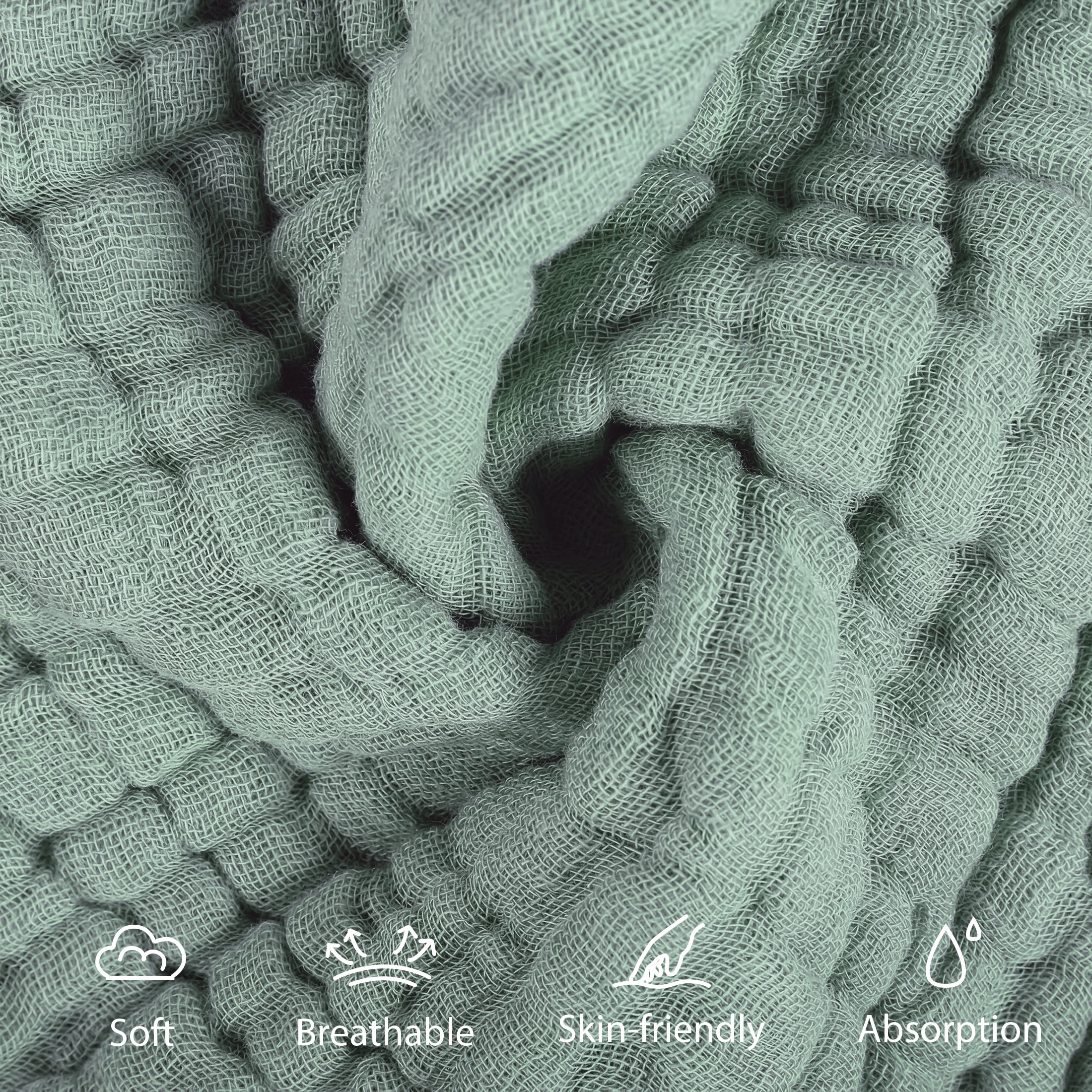 YOOFOSS Muslin Burp Cloths 100% Organic Cotton Baby Face towels 12 Pack Baby Washcloths for Showering 12"x12" Soft and Absorbent Baby Towels (Copy) (Copy)