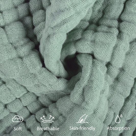 YOOFOSS Muslin Burp Cloths 100% Organic Cotton Baby Face towels 12 Pack Baby Washcloths for Showering 12"x12" Soft and Absorbent Baby Towels (Copy) (Copy)