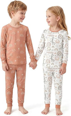 Signature Bamboo Two-Piece Kids Pajama Set, Long Sleeve, 2-Pack