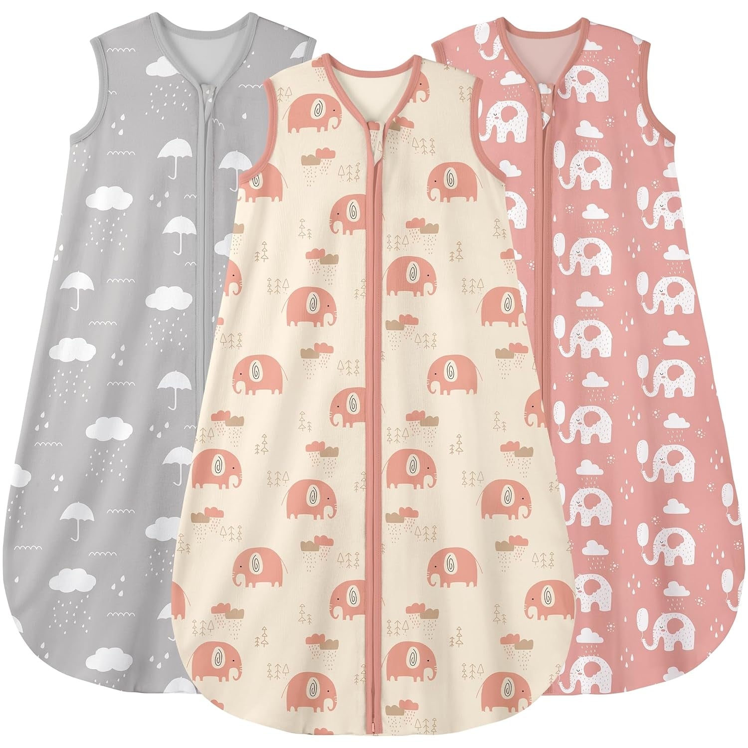 Sleep Sack 100% Cotton In Tog 0.5,3 Pack-Camouflage&car&dinosaur