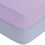 Yoofoss Baby Crib Sheets for Boys Girls, Fitted Crib Sheet 2 Pack for Standard Crib and Toddler Mattress, Super Soft Microfiber Baby Sheet 28x52x8in(Purple-Gray)
