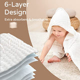 Yoofoss Hooded Baby Towels for Newborn 100% Muslin Cotton Baby Bath Towel with Hood for Babies, Infant, Toddler and Kids, Large 32x32Inch, Soft and Absorbent Newborn Essential