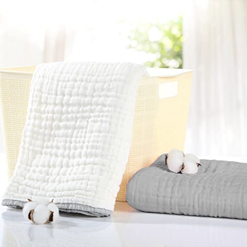 Large Hooded Baby Towels, Gary & White