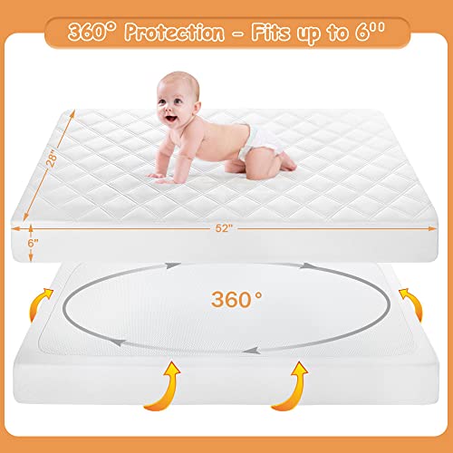 Waterproof Crib Mattress Protector, 2 Pack