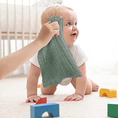 Baby Washcloths Dark Green, 10 Pack