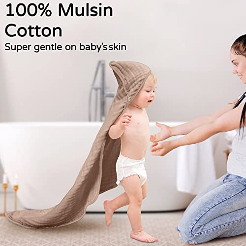Large Hooded Baby Towels, Beige & Coffee
