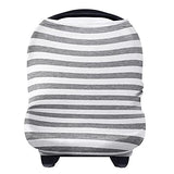 Yoofoss Nursing Cover Breastfeeding Scarf - Baby Car Seat Covers, Infant Stroller Cover, Strechy Carseat Canopy for Boys and Girls (Grey Stripe)