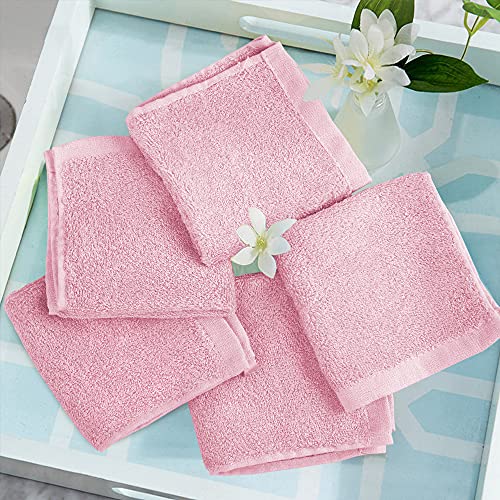 Bamboo Washcloths Towel Pink, 10 Pack