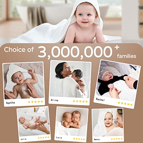 Large Hooded Baby Towels, White