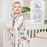 Yoofoss Baby Sleep Sack Baby Wearable Blanket 100% Cotton 2-Way Zipper TOG 0.5, Dinosaur (3 Pack)