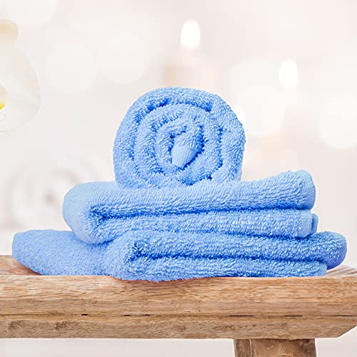 Bamboo Washcloths Towel Blue, 10 Pack