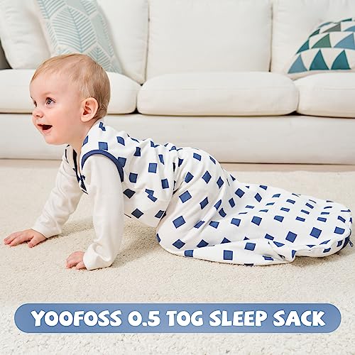 Yoofoss Baby Sleep Sack Baby Wearable Blanket 100% Cotton 2-Way Zipper TOG 0.5, Dinosaur (3 Pack)