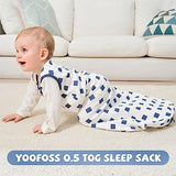 Yoofoss Baby Sleep Sack Baby Wearable Blanket 100% Cotton 2-Way Zipper TOG 0.5, Dinosaur (3 Pack)