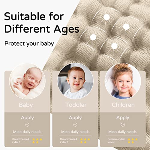 Large Hooded Baby Towels, Bean Paste & Beige