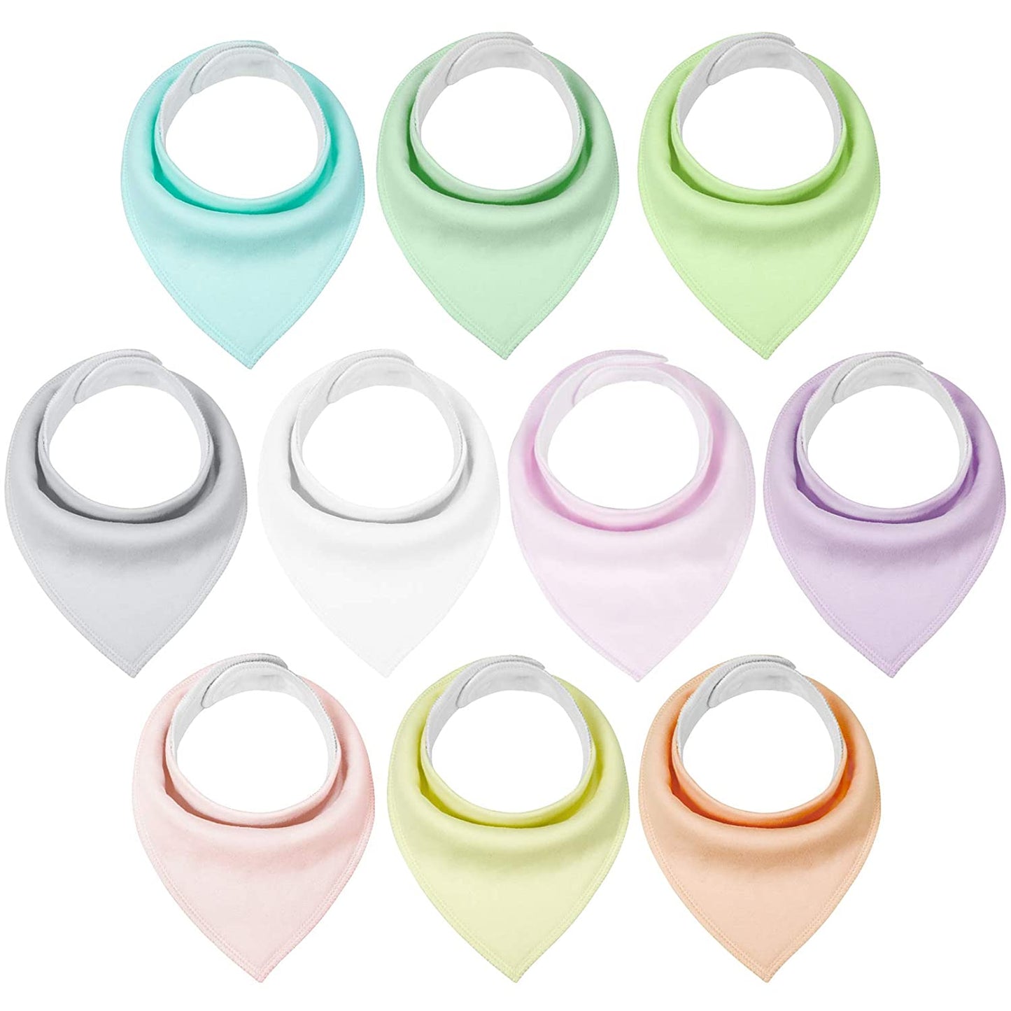 Yoofoss Baby Bibs 10 Pack Soft and Absorbent Baby Bandana Drool Bibs for Boys Girls White&Black&Grey